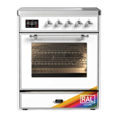 ILVE Majestic III 30-Inch Induction Range with 4 Induction Elements, 4 cu. ft. Oven, RAL with Chrome Trim, Triple Glass Door, UMIB30NR3RAC
