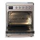 ILVE Majestic III 30-Inch Induction Range with 4 Induction Elements, 4 cu. ft. Oven, Stainless Steel with Copper Trim, Triple Glass Door, UMIB30NR3SSP