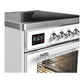 ILVE Majestic III 30-Inch Induction Range with 4 Induction Elements, 4 cu. ft. Oven, White with Chrome Trim, Triple Glass Door, UMIB30NR3WHC