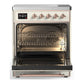 ILVE Majestic III 30-Inch Induction Range with 4 Induction Elements, 4 cu. ft. Oven, Antique White with Copper Trim, Solid Door, UMIB30QNR3AWP