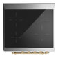 ILVE Majestic III 30-Inch Induction Range with 4 Induction Elements, 4 cu. ft. Oven, Blue Grey with Brass Trim, Solid Door, UMIB30QNR3BGG