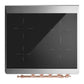 ILVE Majestic III 30-Inch Induction Range with 4 Induction Elements, 4 cu. ft. Oven, Blue Grey with Copper Trim, Solid Door, UMIB30QNR3BGP