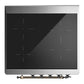 ILVE Majestic III 30-Inch Induction Range with 4 Induction Elements, 4 cu. ft. Oven, Glossy Black with Burnished Trim, Solid Door, UMIB30QNR3BKB