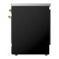 ILVE Majestic III 30-Inch Induction Range with 4 Induction Elements, 4 cu. ft. Oven, Glossy Black with Brass Trim, Solid Door, UMIB30QNR3BKG
