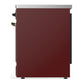 ILVE Majestic III 30-Inch Induction Range with 4 Induction Elements, 4 cu. ft. Oven, Burgundy with Burnished Trim, Solid Door, UMIB30QNR3BUB