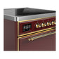 ILVE Majestic III 30-Inch Induction Range with 4 Induction Elements, 4 cu. ft. Oven, Burgundy with Brass Trim, Solid Door, UMIB30QNR3BUG