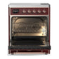 ILVE Majestic III 30-Inch Induction Range with 4 Induction Elements, 4 cu. ft. Oven, Burgundy with Copper Trim, Solid Door, UMIB30QNR3BUP
