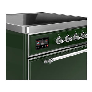 ILVE Majestic III 30-Inch Induction Range with 4 Induction Elements, 4 cu. ft. Oven, Emerald Green with Chrome Trim, Solid Door, UMIB30QNR3EGC