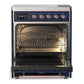 ILVE Majestic III 30-Inch Induction Range with 4 Induction Elements, 4 cu. ft. Oven, Mightnight Blue with Copper Trim, Solid Door, UMIB30QNR3MBP