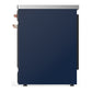 ILVE Majestic III 30-Inch Induction Range with 4 Induction Elements, 4 cu. ft. Oven, Mightnight Blue with Copper Trim, Solid Door, UMIB30QNR3MBP