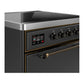 ILVE Majestic III 30-Inch Induction Range with 4 Induction Elements, 4 cu. ft. Oven, Matte Graphite with Burnished Trim, Solid Door, UMIB30QNR3MGB
