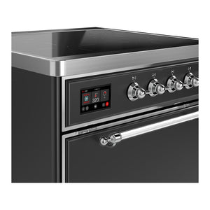 ILVE Majestic III 30-Inch Induction Range with 4 Induction Elements, 4 cu. ft. Oven, Matte Graphite with Chrome Trim, Solid Door, UMIB30QNR3MGC