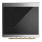 ILVE Majestic III 30-Inch Induction Range with 4 Induction Elements, 4 cu. ft. Oven, Matte Graphite with Brass Trim, Solid Door, UMIB30QNR3MGG