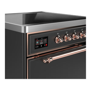 ILVE Majestic III 30-Inch Induction Range with 4 Induction Elements, 4 cu. ft. Oven, Matte Graphite with Copper Trim, Solid Door, UMIB30QNR3MGP