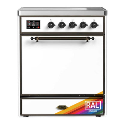 ILVE Majestic III 30-Inch Induction Range with 4 Induction Elements, 4 cu. ft. Oven, RAL with Burnished Trim, Solid Door, UMIB30QNR3RAB