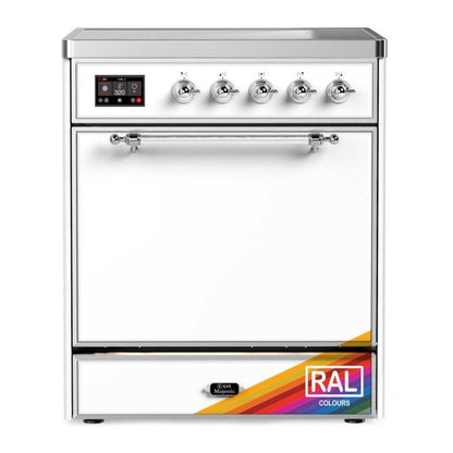 ILVE Majestic III 30-Inch Induction Range with 4 Induction Elements, 4 cu. ft. Oven, RAL with Chrome Trim, Solid Door, UMIB30QNR3RAC