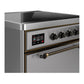 ILVE Majestic III 30-Inch Induction Range with 4 Induction Elements, 4 cu. ft. Oven, Stainless Steel with Burnished Trim, Solid Door, UMIB30QNR3SSB