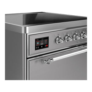 ILVE Majestic III 30-Inch Induction Range with 4 Induction Elements, 4 cu. ft. Oven, Stainless Steel with Chrome Trim, Solid Door, UMIB30QNR3SSC