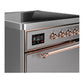 ILVE Majestic III 30-Inch Induction Range with 4 Induction Elements, 4 cu. ft. Oven, Stainless Steel with Copper Trim, Solid Door, UMIB30QNR3SSP