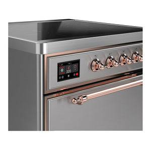 ILVE Majestic III 30-Inch Induction Range with 4 Induction Elements, 4 cu. ft. Oven, Stainless Steel with Copper Trim, Solid Door, UMIB30QNR3SSP