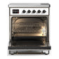 ILVE Majestic III 30-Inch Induction Range with 4 Induction Elements, 4 cu. ft. Oven, White with Burnished Trim, Solid Door, UMIB30QNR3WHB