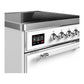 ILVE Majestic III 30-Inch Induction Range with 4 Induction Elements, 4 cu. ft. Oven, White with Chrome Trim, Solid Door, UMIB30QNR3WHC
