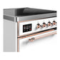 ILVE Majestic III 30-Inch Induction Range with 4 Induction Elements, 4 cu. ft. Oven, White with Copper Trim, Solid Door, UMIB30QNR3WHP