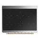 ILVE Majestic III 36-Inch Induction Range with 6 Induction Elements, 3.5 cu. ft. Oven, Antique White with Brass Trim, Triple Glass Door, UMIB36NR3AWG