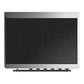 ILVE Majestic III 36-Inch Induction Range with 6 Induction Elements, 3.5 cu. ft. Oven, Blue Grey with Burnished Trim, Triple Glass Door, UMIB36NR3BGB