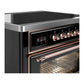 ILVE Majestic III 36-Inch Induction Range with 6 Induction Elements, 3.5 cu. ft. Oven, Glossy Black with Copper Trim, Triple Glass Door, UMIB36NR3BKP
