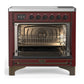 ILVE Majestic III 36-Inch Induction Range with 6 Induction Elements, 3.5 cu. ft. Oven, Burgundy with Burnished Trim, Triple Glass Door, UMIB36NR3BUB