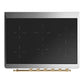 ILVE Majestic III 36-Inch Induction Range with 6 Induction Elements, 3.5 cu. ft. Oven, Burgundy with Brass Trim, Triple Glass Door, UMIB36NR3BUG
