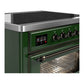 ILVE Majestic III 36-Inch Induction Range with 6 Induction Elements, 3.5 cu. ft. Oven, Emerald Green with Burnished Trim, Triple Glass Door, UMIB36NR3EGB