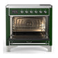 ILVE Majestic III 36-Inch Induction Range with 6 Induction Elements, 3.5 cu. ft. Oven, Emerald Green with Chrome Trim, Triple Glass Door, UMIB36NR3EGC