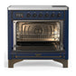 ILVE Majestic III 36-Inch Induction Range with 6 Induction Elements, 3.5 cu. ft. Oven, Mightnight Blue with Burnished Trim, Triple Glass Door, UMIB36NR3MBB