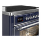 ILVE Majestic III 36-Inch Induction Range with 6 Induction Elements, 3.5 cu. ft. Oven, Mightnight Blue with Chrome Trim, Triple Glass Door, UMIB36NR3MBC