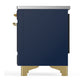 ILVE Majestic III 36-Inch Induction Range with 6 Induction Elements, 3.5 cu. ft. Oven, Mightnight Blue with Brass Trim, Triple Glass Door, UMIB36NR3MBG