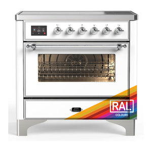 ILVE Majestic III 36-Inch Induction Range with 6 Induction Elements, 3.5 cu. ft. Oven, RAL with Chrome Trim, Triple Glass Door, UMIB36NR3RAC