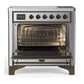 ILVE Majestic III 36-Inch Induction Range with 6 Induction Elements, 3.5 cu. ft. Oven, Stainless Steel with Burnished Trim, Triple Glass Door, UMIB36NR3SSB
