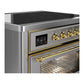 ILVE Majestic III 36-Inch Induction Range with 6 Induction Elements, 3.5 cu. ft. Oven, Stainless Steel with Brass Trim, Triple Glass Door, UMIB36NR3SSG