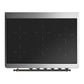 ILVE Majestic III 36-Inch Induction Range with 6 Induction Elements, 3.5 cu. ft. Oven, White with Burnished Trim, Triple Glass Door, UMIB36NR3WHB
