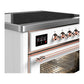 ILVE Majestic III 36-Inch Induction Range with 6 Induction Elements, 3.5 cu. ft. Oven, White with Copper Trim, Triple Glass Door, UMIB36NR3WHP