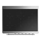 ILVE Majestic III 36-Inch Induction Range with 6 Induction Elements, 3.5 cu. ft. Oven, Blue Grey with Chrome Trim, Solid Door, UMIB36QNR3BGC