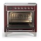 ILVE Majestic III 36-Inch Induction Range with 6 Induction Elements, 3.5 cu. ft. Oven, Burgundy with Chrome Trim, Solid Door, UMIB36QNR3BUC
