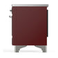 ILVE Majestic III 36-Inch Induction Range with 6 Induction Elements, 3.5 cu. ft. Oven, Burgundy with Chrome Trim, Solid Door, UMIB36QNR3BUC