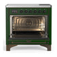 ILVE Majestic III 36-Inch Induction Range with 6 Induction Elements, 3.5 cu. ft. Oven, Emerald Green with Burnished Trim, Solid Door, UMIB36QNR3EGB