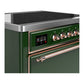 ILVE Majestic III 36-Inch Induction Range with 6 Induction Elements, 3.5 cu. ft. Oven, Emerald Green with Copper Trim, Solid Door, UMIB36QNR3EGP