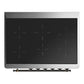 ILVE Majestic III 36-Inch Induction Range with 6 Induction Elements, 3.5 cu. ft. Oven, Mightnight Blue with Burnished Trim, Solid Door, UMIB36QNR3MBB