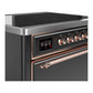 ILVE Majestic III 36-Inch Induction Range with 6 Induction Elements, 3.5 cu. ft. Oven, Matte Graphite with Copper Trim, Solid Door, UMIB36QNR3MGP