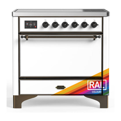 ILVE Majestic III 36-Inch Induction Range with 6 Induction Elements, 3.5 cu. ft. Oven, RAL with Burnished Trim, Solid Door, UMIB36QNR3RAB